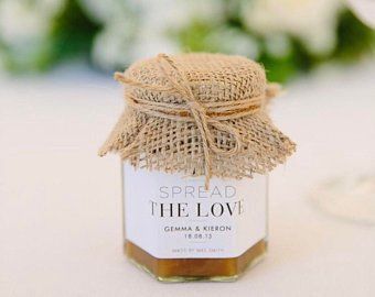 Jam for wedding favors | Etsy Mason Jar Candle Favors, Jar Wedding Favors, Honey Jar Wedding Favors, Wedding Favors For Men, Jam Wedding Favors, Barnsley House, Honey Jar Favors, Jam Favors, Rehearsal Dinner Favors