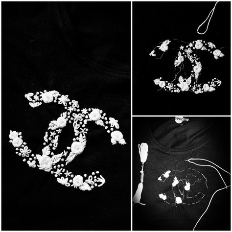 Chanel Embroidery, Diy Clothes Tutorial, Diy Embroidery Shirt, Embroider Ideas, Beautiful Phone Wallpapers, Clothes Embroidery Diy, Diy Crochet Bag, Embroidery Tshirt, Hand Embroidery Tutorial