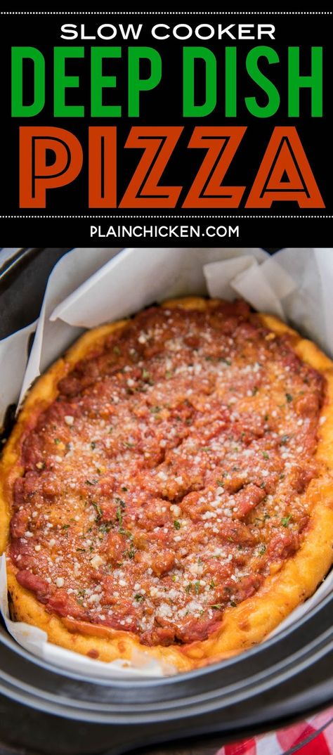 Fresh Pizza Dough, Crock Pot Pizza, Cheese Pizza Recipe, Homemade Meat Sauce, Fresh Pizza, Italian Dinner Recipes, Deep Dish Pizza, Margherita Pizza, Crock Pot Slow Cooker