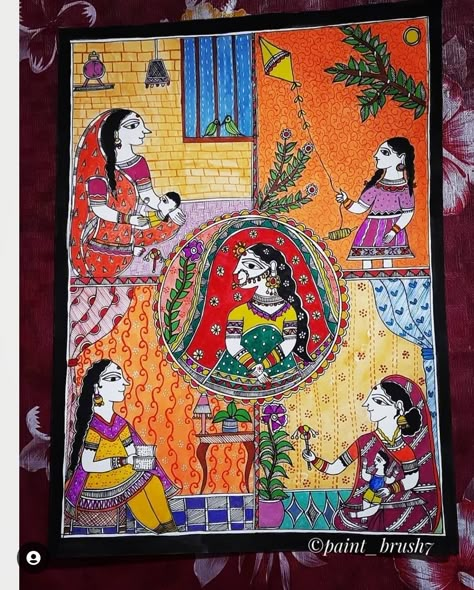 Madhubani painting ideas Madhubani Lady, Mithila Art, Madhubani Paintings, Paper Quilling For Beginners, Painted Clothing, Wall Texture Design, Beautiful Art Paintings, Madhubani Art, Life Journey