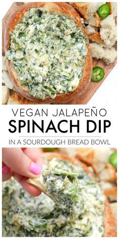 Vegan Spinach Dip, Spinach Vegan, Dip Dip, Vegan Party Food, Vegan Dip, Party Snack, Savory Vegan, Spinach Dip, God Mat