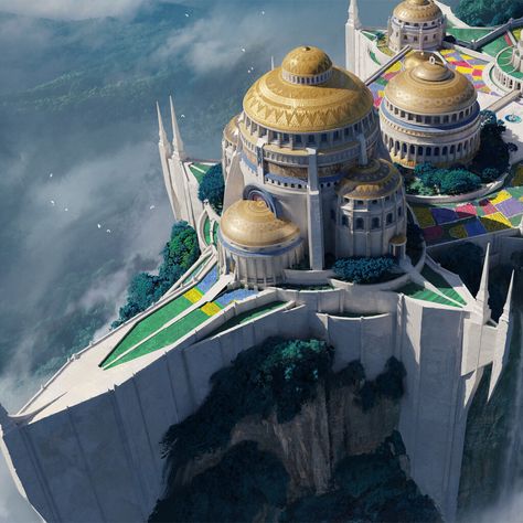 Imperial City, Sci Fi Architecture, Sci Fi City, Sci Fi Environment, Rpg Map, Landscape Concept, Fantasy City, Fantasy Castle, Concept Artist