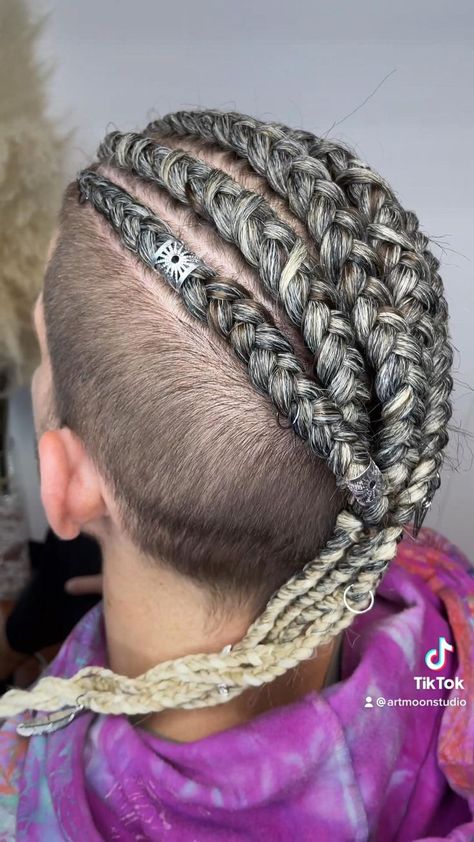 Viking Braids Undercut, Male Viking Braids, Ragnar Hair, Braids For Man, Viking Hair Men, Undercut Braid, Men Fade Haircut Short, Coachella Hair, Fade Haircut Styles