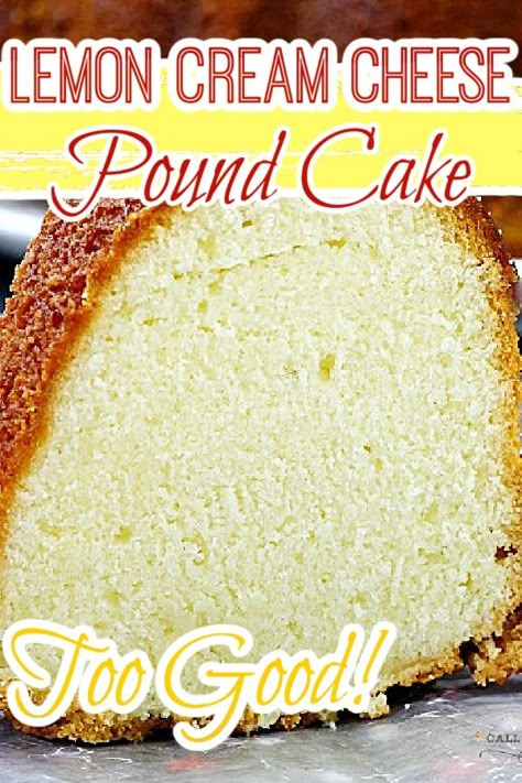 Lemon Cream Cheese Pound Cake Recipe is tender and moist. It's sweet and simple with a buttery flavoring that melts in your mouth! #cake #poundcake #poundcakepaula #dessert #recipe #recipes #homemade #fromscratch #easy #moist Lemon Cream Cheese Pound Cake Recipe, Lemon Cream Cheese Pound Cake, 5 Flavor Pound Cake, Moist Lemon Pound Cake, Cheese Pound Cake Recipe, Italian Lemon Pound Cake, Best Pound Cake Recipe, Cream Cheese Bundt Cake, Cream Cheese Pound Cake Recipe