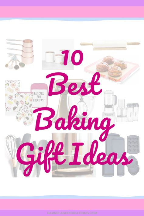 10 baking gift ideas.  #baking #giftideas #giftguide #cooking #kitchen @barrelagedcreations #bake #foodie #baker #food #dessert #cake #cookies #pastry #cupcakes #bread #kitchengifts #cookinggifts #giftsforher #giftsforhim #pie Baking Gifts Ideas, Food Christmas Gifts, Christmas Food Gift Ideas, Food Gifts For Christmas, Baking Gift Ideas, Gift Baskets Christmas, Foodie Gift Ideas, Holiday Food Gifts, Food Gift Basket