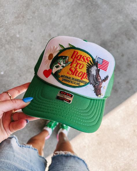 some of my favorite trucker hats dropping this friday ❣️ brought in some fun colors for this launch for summer + lots of new vintage patches — which one are you loving?! Custom Trucker Hats Patches, Patch Trucker Hat Ideas, Trucker Hat With Patches, Patch Trucker Hat, Trucker Hats With Patches, Hat Business, Diy Hats, Trucker Hat Fashion, Hippie Hat