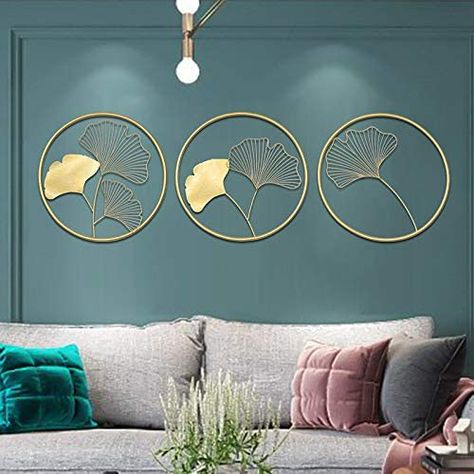 Metal Leaf Wall Art, Living Room Wall Designs, Bedroom Drawing, Diy Backsplash, Leaf Wall Art, Round Decor, Stone Decor, House Interior Decor, Kitchen Wall Decor