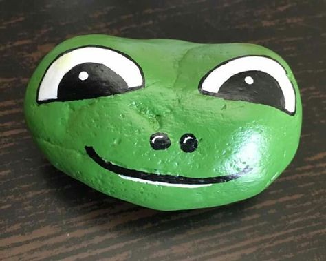 Rocks Painted Rocks With Faces, Frog Ideas, Painted Frog, Frog Rock, Painted Rock Ideas, Painted Rock Animals, Painted Rocks Kids, Painted Rocks Craft, Painted Rocks Diy