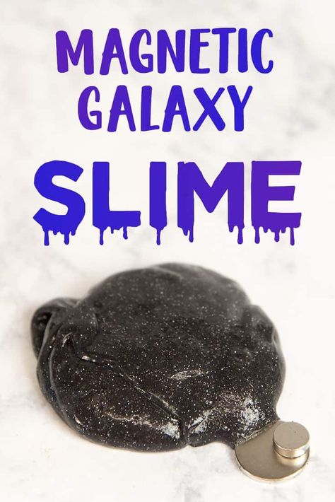 This magnetic galaxy slime is amazing and easy to make with most ingredients on hand; you just need to add iron oxide powder to make the magic happen! Magnetic Slime, Borax Slime, Galaxy Slime, Geeky Craft, Glitter Slime, Geek Life, Slime Recipe, Galaxy Art, Diy Slime