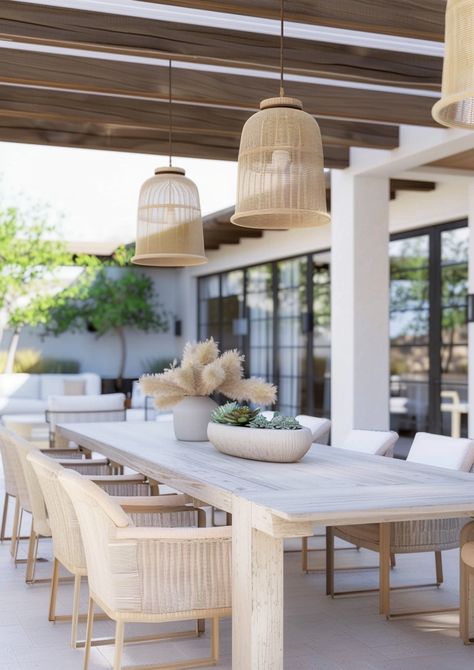 From Patio Decor to Landscaping: 20 Outdoor Decor Ideas of 2024 Back Patio Ideas With Pool, Outdoor Patio Furniture Ideas Layout, Pool Furniture Layout, Pool Landscapes, Outdoor Porch Furniture, Resort House, Cozy Dining Room, Outdoor Decor Ideas, Bar Outdoor