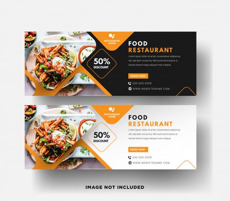 Food restaurant web banner template with... | Premium Vector #Freepik #vector #banner #sale #template #restaurant Business Banner Design, Delivery Design, Banner Sample, Template Restaurant, Fashion Sale Banner, Restaurant Web, Banner Design Layout, Sale Template, Menu Food