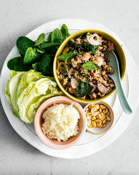 Larb Moo Pork Larb Recipe - Thai Pork Salad · i am a food blog i am a food blog Larb Moo, Pork Larb, Larb Recipe, Thai Pork, Thai Cafe, Ground Pork Recipes, Places To Visit In Thailand, Best Thai Food, Thai Food Recipes