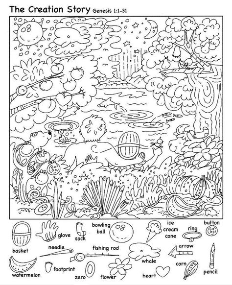 Christian Puzzles, Hidden Pictures Printables, Hidden Picture Games, Highlights Hidden Pictures, Find The Hidden Objects, Hidden Picture Puzzles, Seek And Find, Christian Activities, Bible Coloring Pages