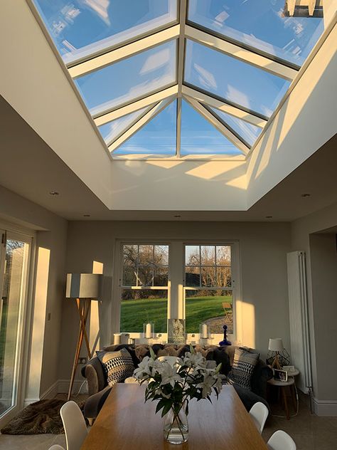 Gallery Aluminium Roof Lanterns | Just Roof Lanterns Kitchen Lantern Roof, Small Roof Lantern, Extension With Lantern Roof, Extension With Roof Lantern, Roof Lights Flat Roof, Roof Lantern Extension, Roof Lantern Lighting, Roof Lights Ideas Ceilings, Glass Roof Kitchen