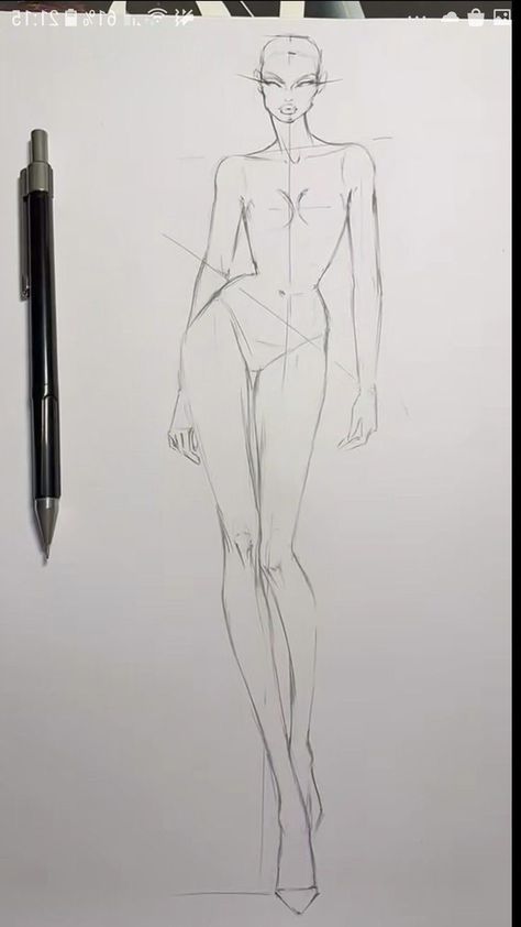 How To Draw A Body For Fashion Design, How To Draw Fashion Figures, Fashion Body Sketch, Fashion Sketchbook Inspiration, Fashion Design Inspiration, Fashion Model Drawing, Croquis Fashion, Fashion Illustration Poses, Fashion Model Sketch