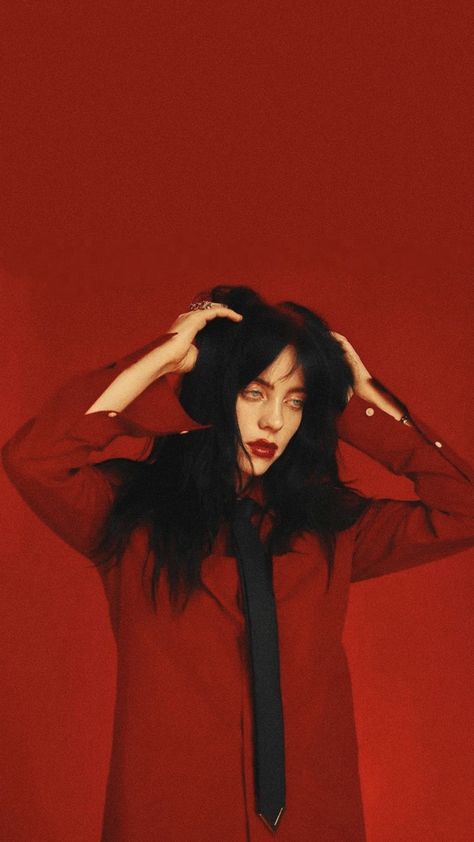 Billie Wallpaper, Billie Eilish Wallpaper, Red And Black Background, I See Stars, Beautiful Curly Hair, Fire Heart, Photography Logos, Red Aesthetic, Black Aesthetic