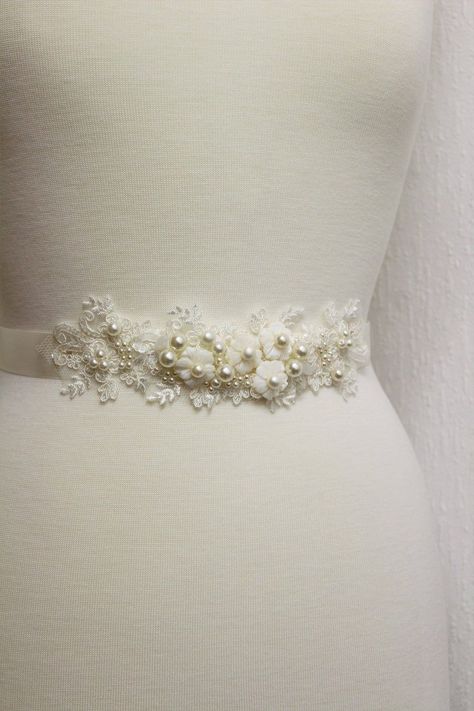 Wedding Dress Belts And Sashes, Pearl Wedding Dress Belt, Lace Belt, Floral Sash, Pearl Wedding Dress, Bridal Sash Belt, Wedding Dress Sash, Wedding Dress Belt, Wedding Sash Belt