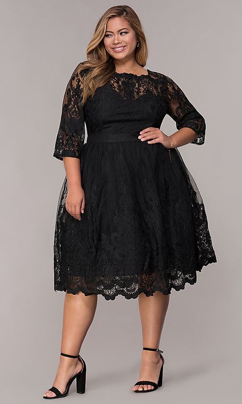 Wedding Guest Dresses Plus Size, Black Wedding Guest Dresses, Gaun Koktail, Lace Wedding Guest Dress, Plus Size Lace Dress, Cocktail Bridesmaid Dresses, Plus Size Wedding Guest Dresses, Gaun Fashion, Plus Size Cocktail Dresses