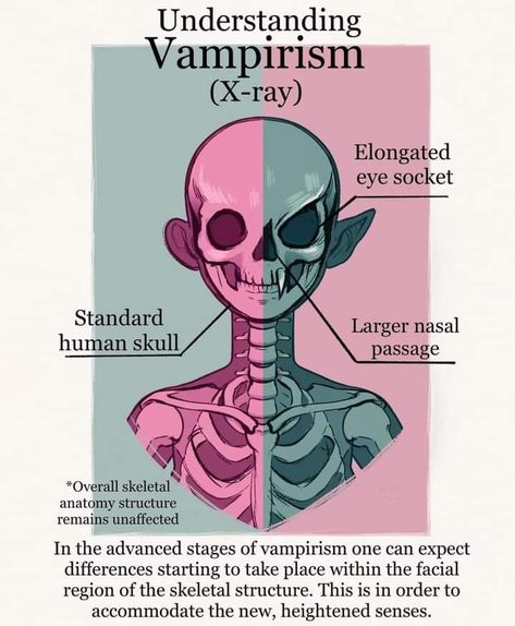 Understanding Fictional Diseases, Fictional Diseases Art, Vampire Anatomy Drawing, Mythical Diseases, Fantasy Sickness, Fictional Illness, Fantasy Diseases, Fantasy Disease, Vampire Base Drawing