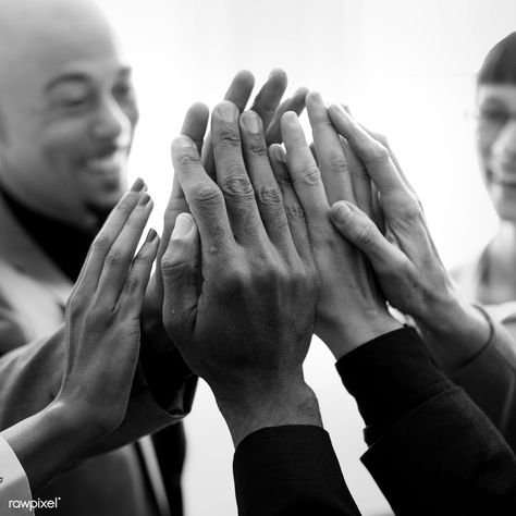 Cheerful business people doing a high five | free image by rawpixel.com / Felix Teamwork Aesthetic Photography, High Five Aesthetic, Helping People Aesthetic, Teamwork Aesthetic, Leadership Photography, Leadership Vision Board, Intention Board, Website Photoshoot, Hand Together