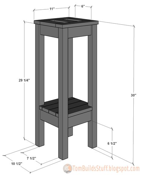 Free woodworking plans to build an inexpensive plant stand with a tile top. I decided to add more plants to my home without first thinki... Plant Stand Plans, Plants Stand, Wooden Plant Stands, Diy Posts, Diy Baby Furniture, Wood Plant Stand, Diy Plant Stand, Free Woodworking Plans, Diy Holz