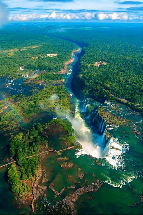 Iguazu Falls, Water Falls, Have Inspiration, Natural Scenery, Beautiful Waterfalls, Vacation Places, Beautiful Places To Travel, Image Hd, Aerial View