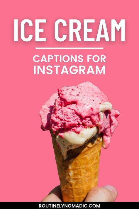 Hand holding a cone with words Ice Cream Captions for Instagram Ice Cream Captions For Instagram, Ice Cream Captions, Ice Cream Quotes Funny, Ice Cream Quotes, Ice Cream Funny, Sweet Captions, Ice Cream Business, Short Instagram Captions, The Best Ice Cream