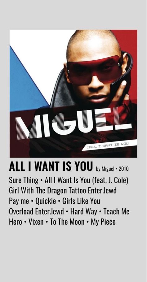 All I Want Is You Album Cover, All I Want Is You Miguel, Spanish Album Covers, Miguel Album Cover, Sure Thing Miguel, Miguel Songs, Album Cover Wall Decor, Music Cover Photos, Album Posters