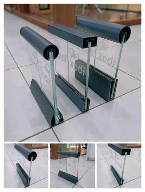 Aluminium Stair Railing, Glass Railing Balcony, Glass Handrail, Balcony Glass Design, Steel Railing Design, Window Glass Design, Staircase Railing Design, Staircase Handrail, Stairs Design Interior