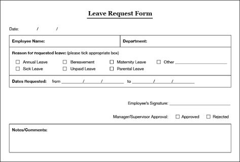 Employee leave application form Leave Request Form, Leave Form, Leave Template, Time Off Request Form, Employee Evaluation Form, Employment Form, Evaluation Form, Sick Leave, Order Form Template