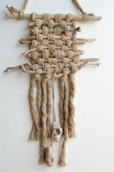 Weaving Loom Diy, Driftwood Art Diy, Weaving Loom Projects, Weaving Wall Hanging, Driftwood Crafts, Long Fringe, Found Objects, Aegean Sea, Macrame Ideas