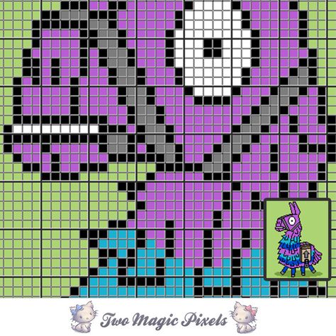 Fortnite Llama crochet blanket pattern; | TwoMagicPixels Fortnite Cross Stitch Pattern, Crochet Fortnite, Fortnite Crochet, Grids Crochet, Fortnite Pixel Art, Magic Pixels, Cross Stitch Plastic Canvas, Two Magic Pixels, Fortnite Llama