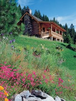 Cabins: Classic to Contemporary - Cabin Life Magazine Cabin On A Hill, Cottage On A Hill, Wolf Shadow, Cabin Landscape, Log Planter, Log Houses, Log Cabin Living, Contemporary Cabin, Log Home Interiors