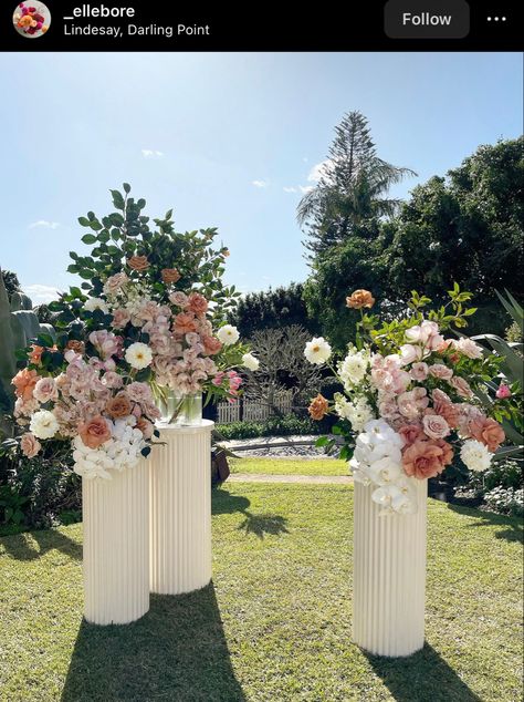 Wedding Columns, Wedding Pillars, Wedding Alters, Beautiful Weekend, Scotland Wedding, Wedding Altars, Flower Installation, Wedding Entrance, Wedding Ceremony Flowers