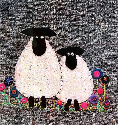 Sheep Crafts, Freehand Machine Embroidery, Applique Art, Wool Felt Projects, Sheep Art, Wool Applique Patterns, Basic Sewing, Fabric Postcards, Fabric Cards