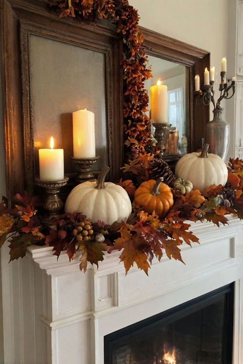 Fall Furniture , Autumn Cozy Fall ,Decor Easy Fall ,
Decor Neutral Fall ,Decor Fall ,Decor Inspiration ,Fall Decor Ideas Mantle Fall Decor, Fireplace Mantle Designs, Autumn Fireplace, Rustic Fireplace Decor, Fireplace Styling, Metallic Ornaments, Easy Fall Style, Fall Mantel Decor, Ad Inspiration