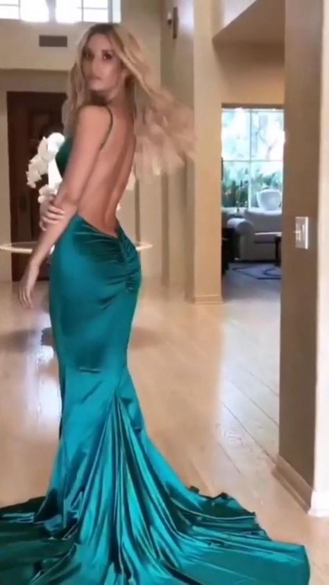 Green Prom Dress Slim Fit, Gala Mermaid Dresses Elegant, Emerald Blue Dress, Green Prom Dress Long, Bare Back Dress, Dark Green Prom Dresses, Turquoise Prom Dresses, Teal Prom Dresses, Satin Mermaid Dress