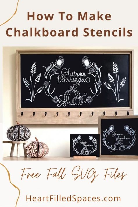 Chalkboard Cricut Ideas, Creating Stencils With Cricut, Chalkboard Stencils Templates, Vinyl On Chalkboard, How To Create A Stencil With Cricut, Cricut Chalkboard Stencil, Diy Chalk Paste For Stencils, Chalkboard Art Tutorial, Chalk Couture Transfers Storage