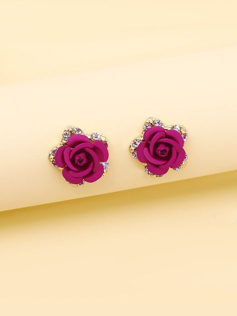 Luxury Pink Elegant Flower Earrings, Pink Earring Shen, Elegant Pink Petal-shaped Earrings, Cheap Pink Flower-shaped Jewelry, Pink Flower-shaped Earrings For Pierced Ears, Boho Drop Earrings, Fancy Earrings, Tassel Drop Earrings, Crystal Figurines