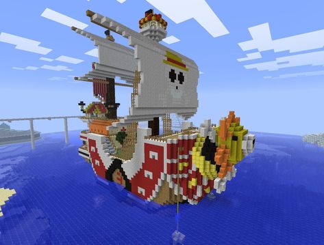 Thousand Sunny Minecraft Project One Piece Minecraft, Minecraft Epic Builds, Minecraft Halloween Ideas, The Thousand Sunny, Sunny Go, Mods For Minecraft, Thousand Sunny, Pirate Boats, Minecraft Banner Designs