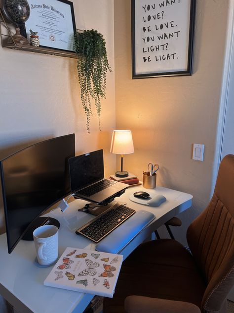 Desk Essentials, Adjustable Height Standing Desk, Adjustable Standing Desk, Office Essentials, Home Office Space, Adjustable Height Desk, Desk Organizers, Glass Cleaner, Home Office Design