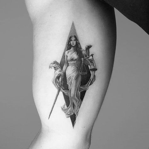 𝔐𝔬𝔯𝔤𝔬𝔱𝔥 on Twitter: "EXCUSE ME LADY JUSTICE IS A HOT LIBRA ICON… " Justice Tattoo, Tattoo Placements, Cool Chest Tattoos, Wolf Tattoo Design, Greek Tattoos, Chest Tattoo Men, Tatuaje A Color, Most Popular Tattoos, Arm Sleeve Tattoos