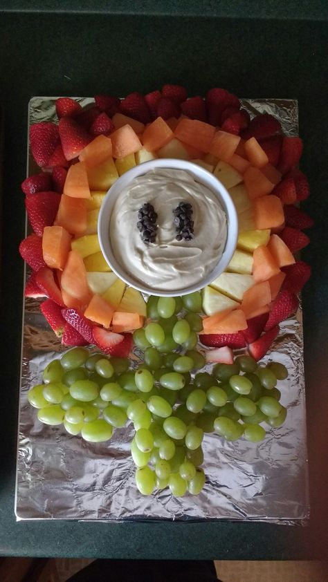 Flower power fruit platter for my son's Mario themed birthday party Mario Birthday Party Fruit Tray, Mario Fruit Platter, Bowser Birthday Party Cake, Super Mario Fruit Platter, Super Mario Brothers Birthday Party Food, Mario Racing Birthday Party, Mario Peach Birthday Party, Mario Themed Desserts, Mario Charcuterie Board