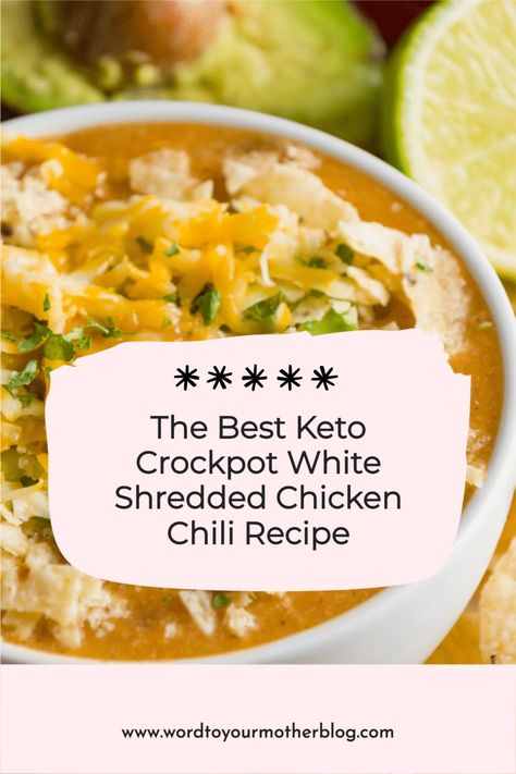 Keto Crockpot Mexican Chicken, Keto Chicken Crockpot Soup, Keto White Chicken Chili Recipes, Keto White Bean Chicken Chili, White Chicken Chili Slow Cooker Keto, Leto White Chicken Chili, Crockpot Keto White Chicken Chili, Keto White Chili Recipes, Keto Chilli Recipes Slow Cooker