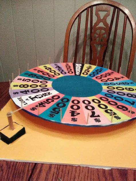 Homemade foam board Wheel of Fortune Diy Board Game Ideas, Diy Games For Adults, Game Ideas For Adults, Diy Board Games, Board Game Ideas, Homemade Games, Wheel Of Fortune Game, Homemade Board Games, Make Your Own Game