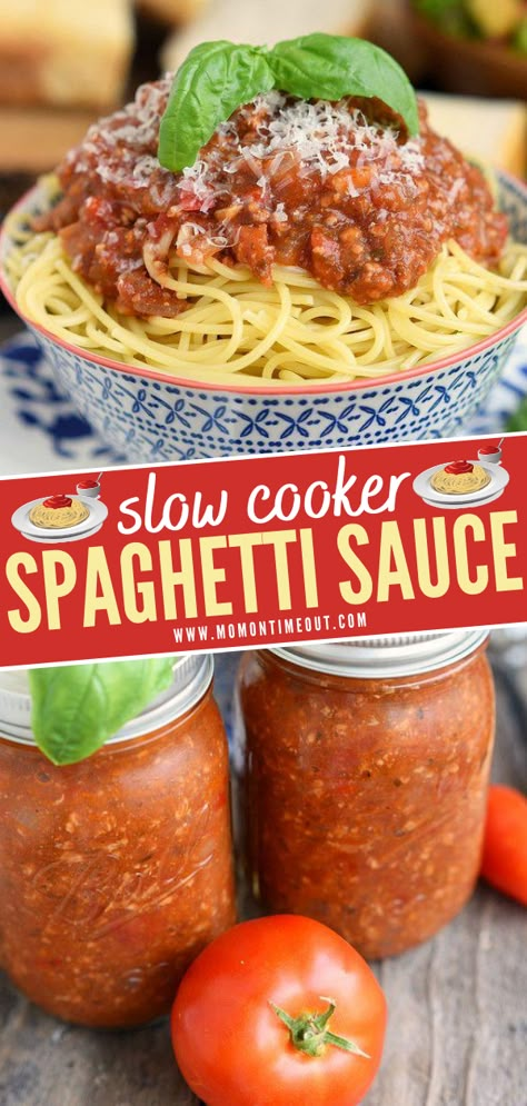 Slow Cooker Pasta Sauce, Slow Cooker Spaghetti Sauce, Homemade Spaghetti Sauce Easy, Crockpot Spaghetti Sauce, Homemade Spaghetti Sauce Recipe, Crockpot Spaghetti, Slow Cooker Spaghetti, Fresh Tomato Recipes, Spaghetti Sauce Recipe