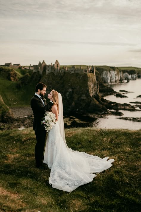 How would you like to get married on a cliff-top castle ruin? If you’re a fan of historic monuments and scenic views of the sea, then this is one of the best destination wedding venues that you can find. A declared State Care Historic Monument like this will put an end to your search for unique wedding venues abroad. See how you can get married here! Wedding Venues Cliff, Ireland Cliff Wedding, Wedding On A Cliff, Cliff Top Wedding, Wedding On Cliff, Cliff Wedding Photos, Castle Wedding Aesthetic, Scotland Wedding Venues, Honey Moon Places