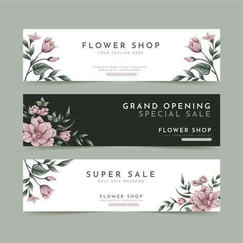 Floral Poster Design, Flower Banner, Instagram Banners, Flores Plumeria, Summer Sale Banner, Flower Cafe, Elegant Wedding Invitation Card, Instagram Banner, Floral Banners