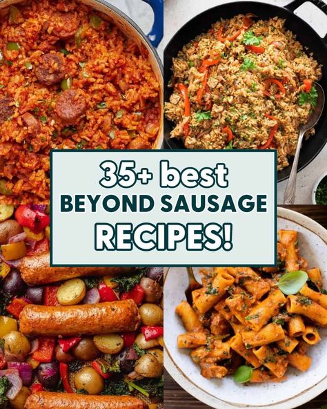 Rice Dishes Vegan, Beyond Sausage Recipes, Vegan Italian Sausage Recipe, Sausage Dinner Ideas, Sausage Meat Recipes, Hot Italian Sausage Recipes, Spicy Sausage Recipes, Beyond Sausage, Vegan Sausage Recipe