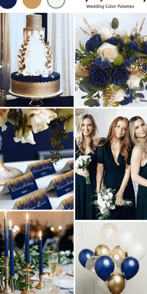 Ivory And Navy Wedding, Dark Navy And Gold Wedding, Navy Gold Ivory Wedding, White Gold And Navy Wedding, Blue Gold Flowers, Navy Ivory Wedding, Wedding Ideas Navy Blue And Gold, Sapphire Blue And Gold Wedding, Wedding Blue Gold White